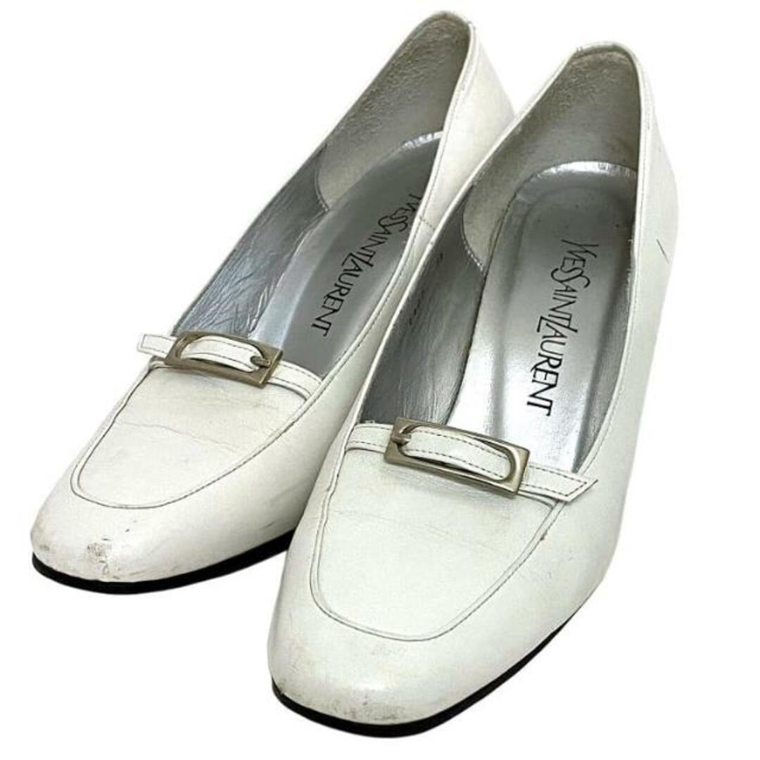 SAINT LAURENT - イヴ サンローラン パンプス ホワイト 美品 SAINT LAURENT - イヴ サンローラン パンプス ホワイト 美品