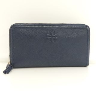 トリーバーチ(Tory Burch)のTORY BURCH ラウンドファスナー長財布 レザー ネイビー(財布)