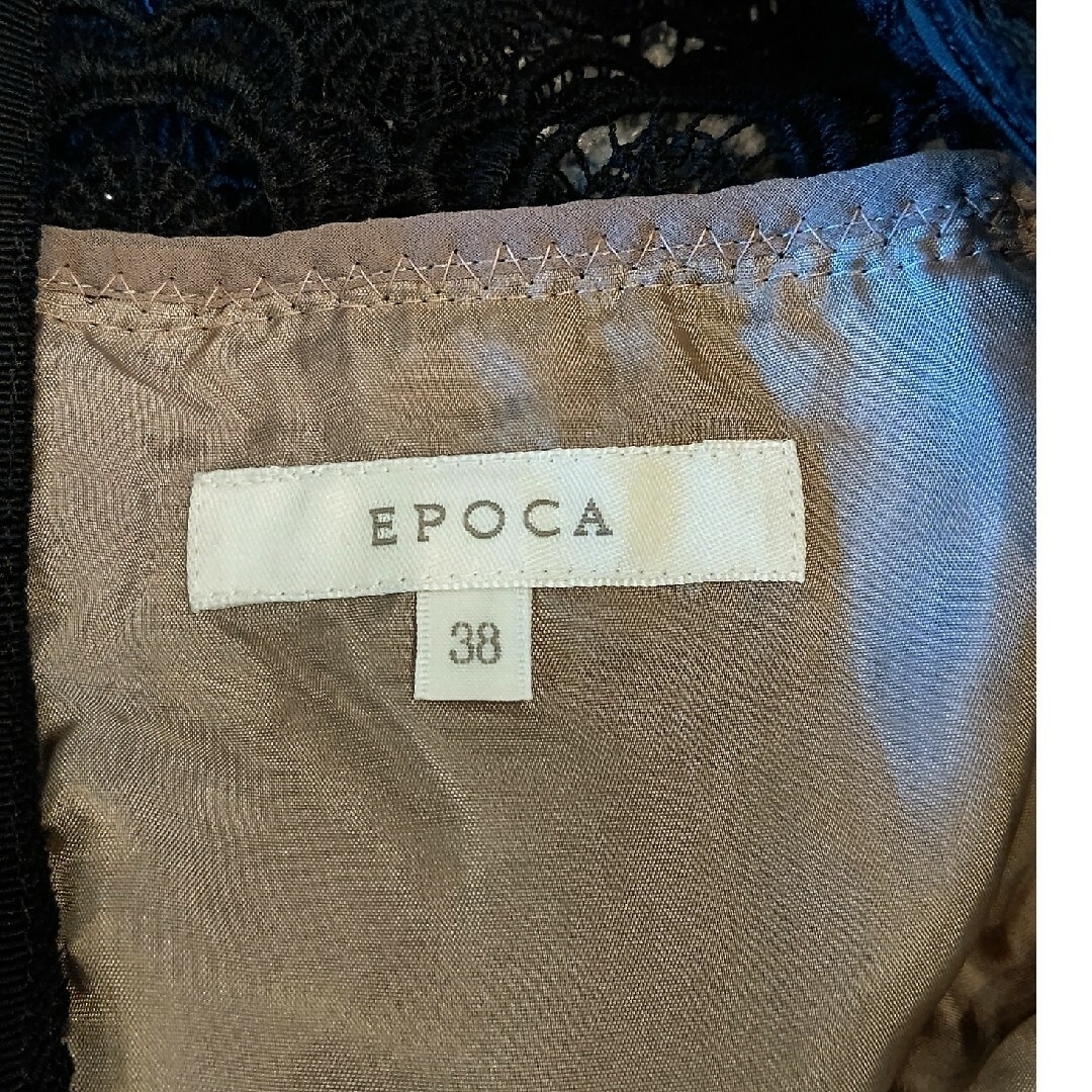 EPOCA(エポカ)のエポカ総レースワンピース ブラック  38size レディースのワンピース(ひざ丈ワンピース)の商品写真