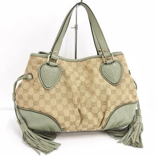 グッチ(Gucci)のGUCCI トートバッグ フリンジ GGキャンバス レザー ベージュ(トートバッグ)