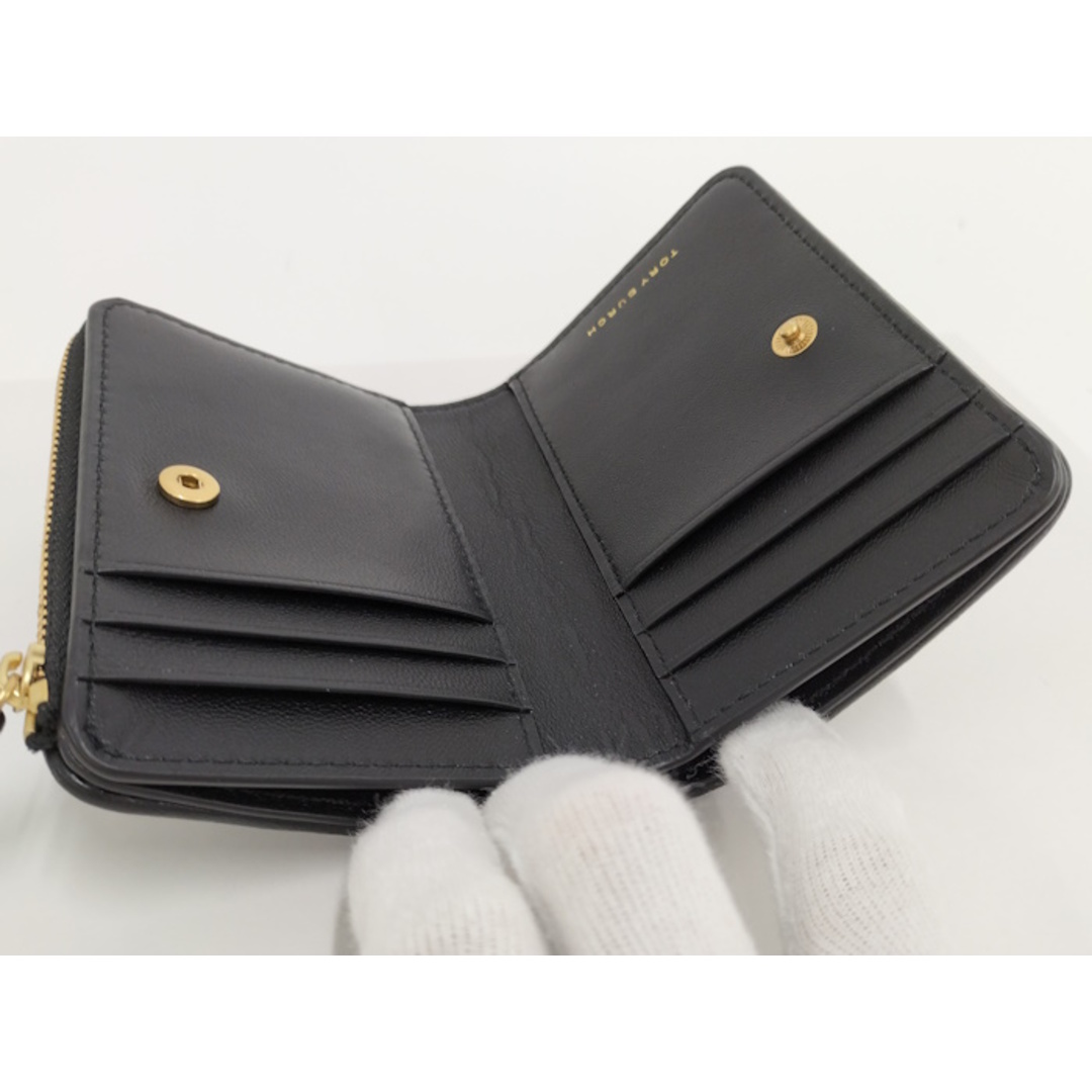 Tory Burch(トリーバーチ)のTORY BURCH 二つ折り財布 レザー ブラック 153121 レディースのファッション小物(財布)の商品写真