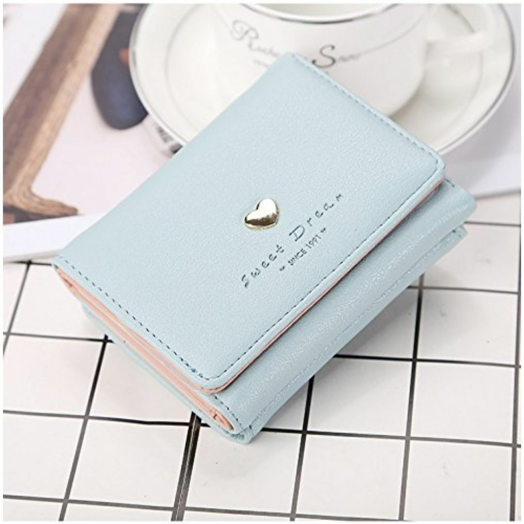 【色: ブルー】Kingsie 財布 女の子 ミニ財布 レディース がま口 三つ レディースのバッグ(その他)の商品写真
