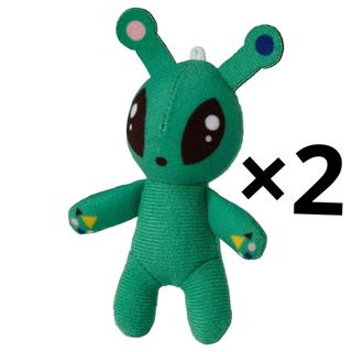 イケア(IKEA)のイケア　アフトンスパルヴ ぬいぐるみ 小さな宇宙人/グリーン 10 cm 2個(キャラクターグッズ)