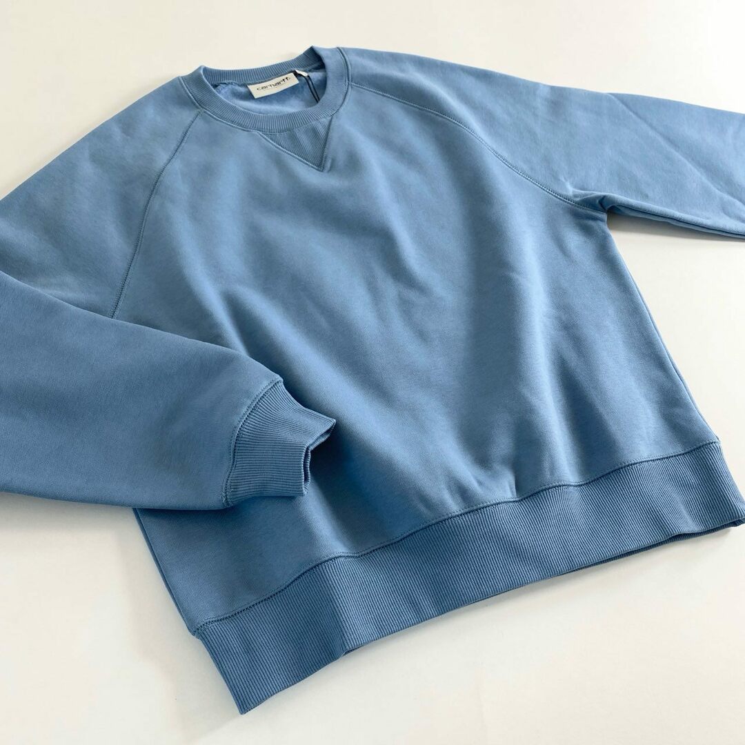 carhartt(カーハート)の60e11 《未使用保管品》 タグ付 Carhartt WIP カーハート ダブルアイピ― Chase Women's Sweatshirt スウェット トレーナー クルーネック プルオーバー I028391 XSサイズ ブルー レディースのトップス(トレーナー/スウェット)の商品写真