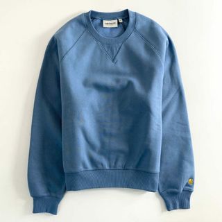 カーハート(carhartt)の60e11 《未使用保管品》 タグ付 Carhartt WIP カーハート ダブルアイピ― Chase Women's Sweatshirt スウェット トレーナー クルーネック プルオーバー I028391 XSサイズ ブルー(トレーナー/スウェット)