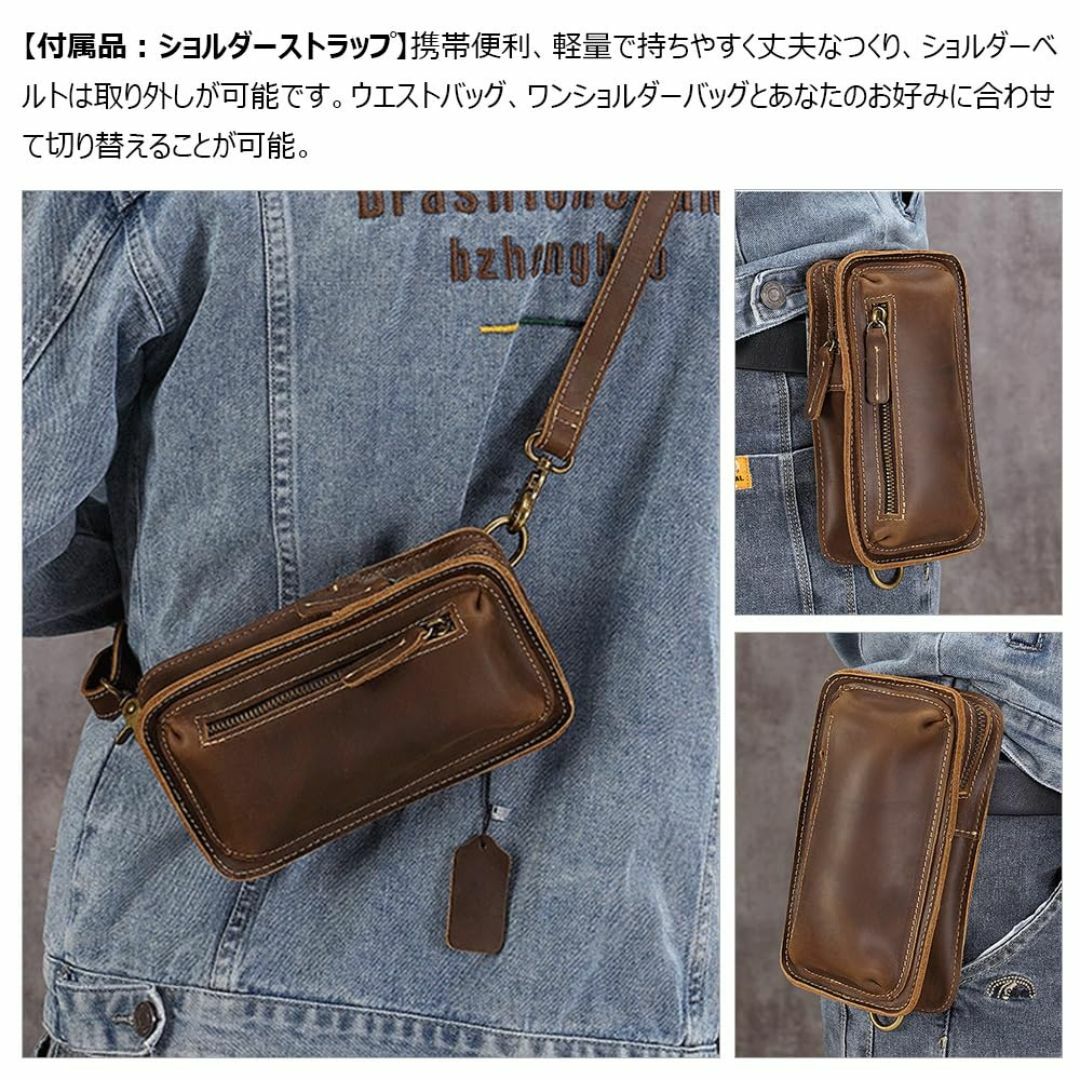 【色: ブラウン】[Ｗｈａｔｎａ] 牛 革 ミニワンショルダーバッグ メンズ ミ メンズのバッグ(その他)の商品写真