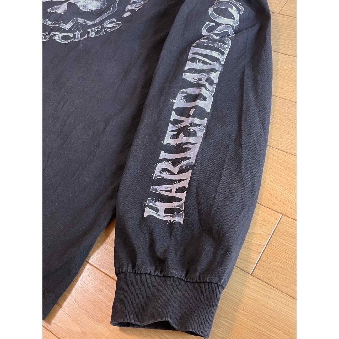 Harley Davidson(ハーレーダビッドソン)のHARLEY-DAVIDSON ロンT ドクロ　両面プリント 黒 メンズ 2XL メンズのトップス(Tシャツ/カットソー(七分/長袖))の商品写真