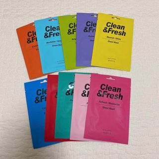 ウンユル  クリーン＆フレッシュ  シートマスク　Sheet Mask 10枚(パック/フェイスマスク)