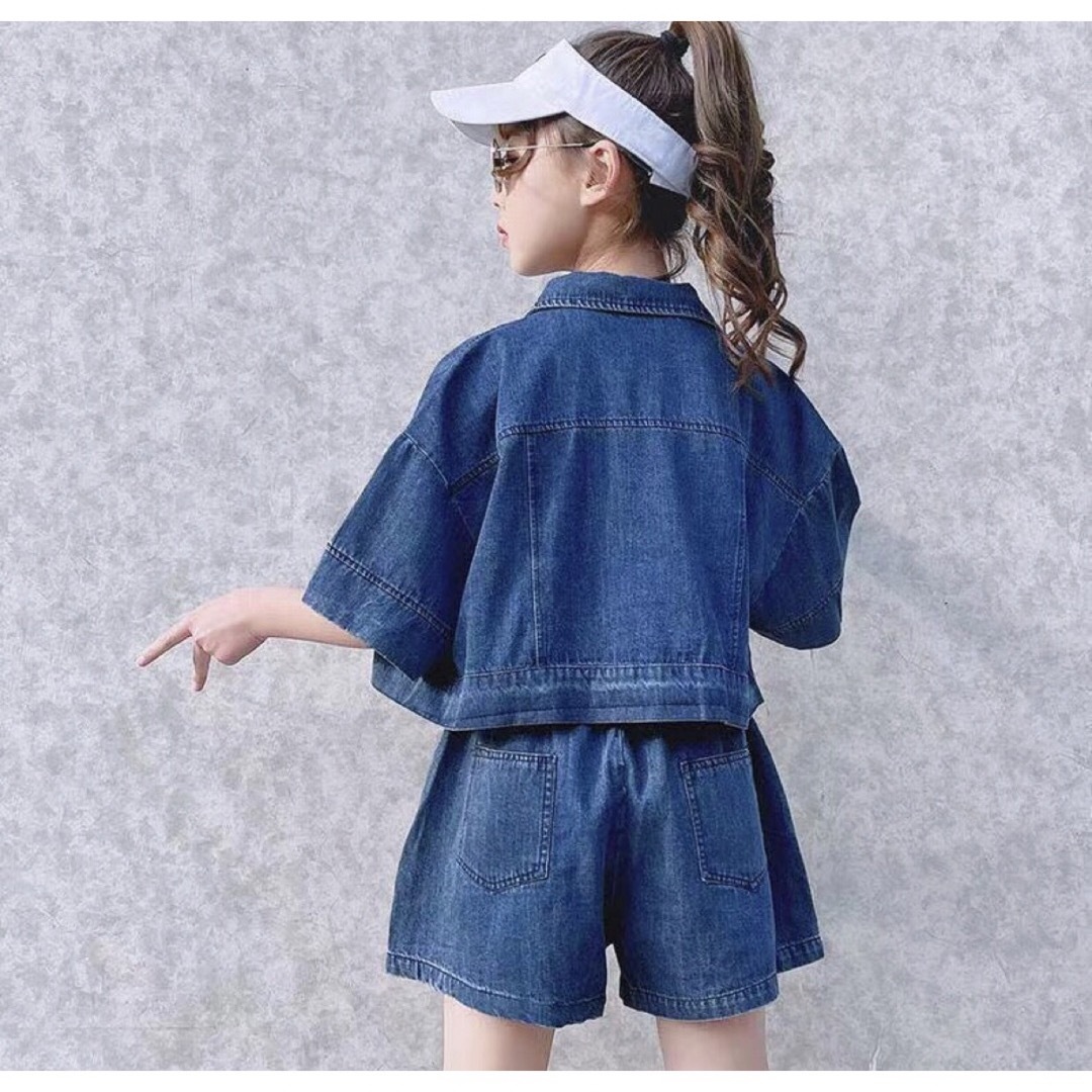 KSFA062キッズ 子供服 トップス+ショートパンツ 2点セット 女の子 春夏 キッズ/ベビー/マタニティのキッズ服女の子用(90cm~)(ジャケット/上着)の商品写真