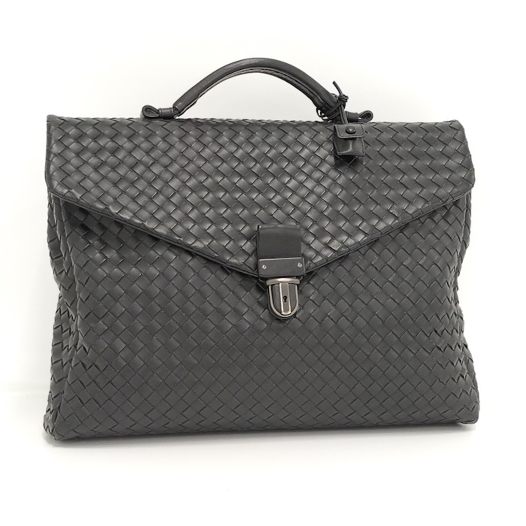 Bottega Veneta(ボッテガヴェネタ)のBOTTEGA VENETA ビジネスバッグ イントレチャート レザー ブラック メンズのバッグ(ビジネスバッグ)の商品写真