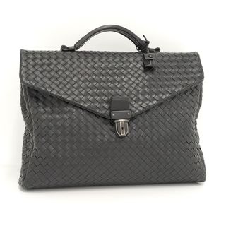 ボッテガヴェネタ(Bottega Veneta)のBOTTEGA VENETA ビジネスバッグ イントレチャート レザー ブラック(ビジネスバッグ)