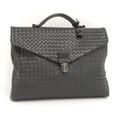 BOTTEGA VENETA ビジネスバッグ イントレチャート レザー ブラック