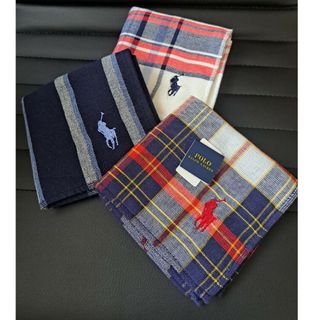 ポロラルフローレン(POLO RALPH LAUREN)の【新品】ポロ ラルフローレン 3枚 タオルハンカチ RALPH LAUREN(ハンカチ/ポケットチーフ)