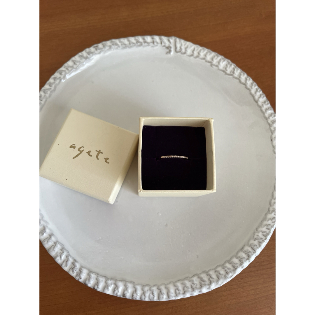 agete(アガット)のアガット ダイヤモンドハーフエタニティ　ピンキー レディースのアクセサリー(リング(指輪))の商品写真