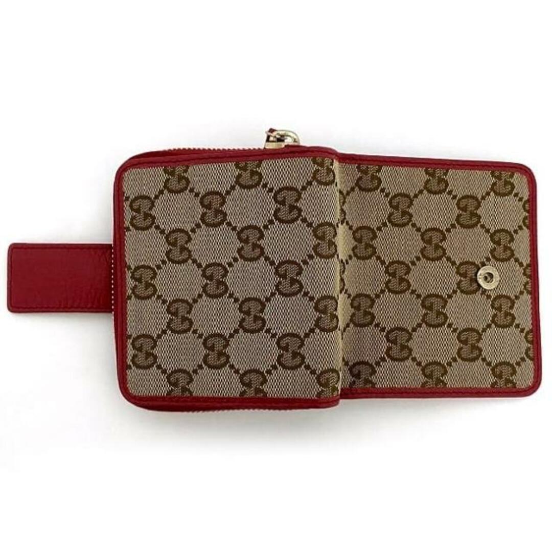 美品グッチ 折り財布 ラウンドジップ GGキャンバス レザー ピンク 美品グッチ 折り財布 ラウンドジップ GGキャンバス レザー ピンク