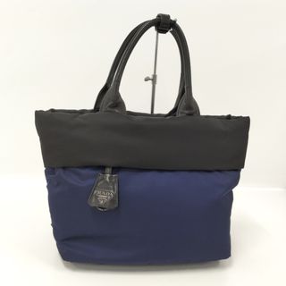 プラダ(PRADA)のPRADA トートバック バイカラー ネイビー ブラック 1BG959(トートバッグ)