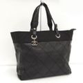 CHANEL パリビアリッツMM トートバッグ レザー ブラック A34209