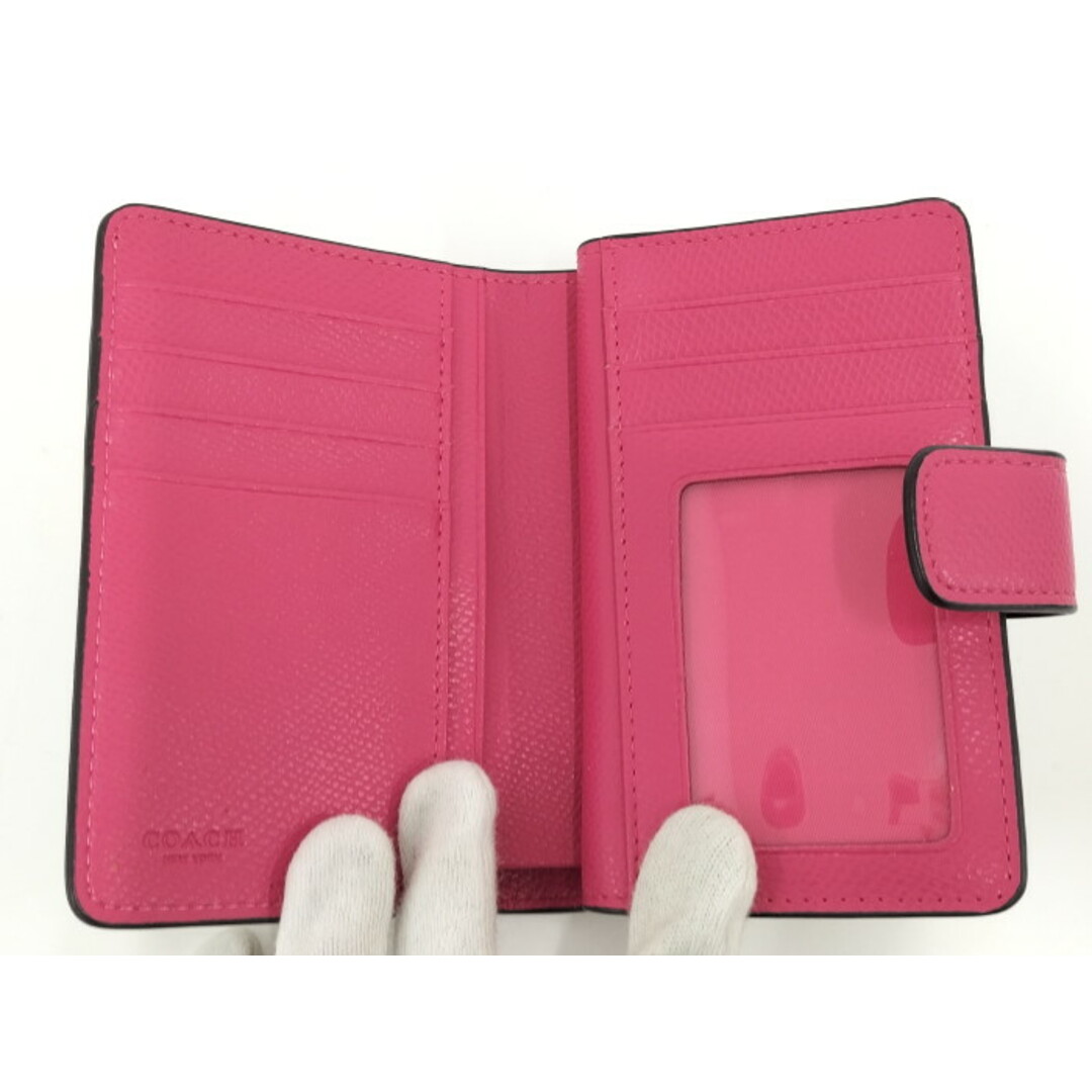 COACH(コーチ)のCOACH 二つ折り財布 シグネチャー PVC ブラウン ピンク F53562 レディースのファッション小物(財布)の商品写真