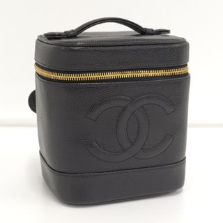 シャネル(CHANEL)のCHANEL バニティバッグ キャビアスキン ココマーク レザー ブラック(ハンドバッグ)