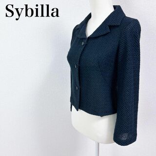 Sybilla - ●Sybilla シビラ リネン混 ジャケット 透け感 ニット 編み込み M