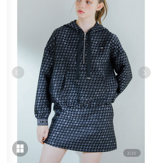 Monogram jacquard pullover×short skirt(セット/コーデ)