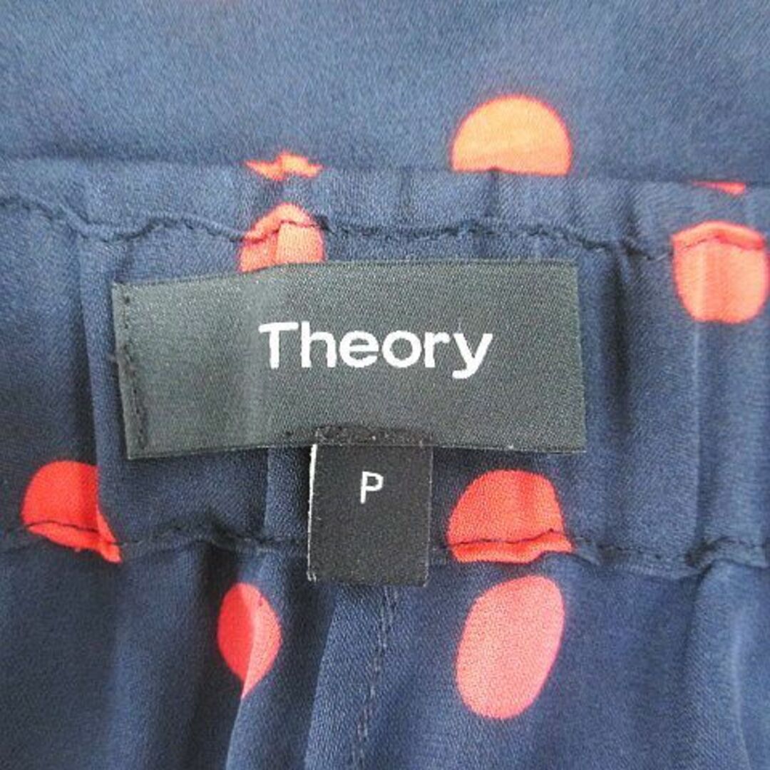 theory(セオリー)のtheory ロング丈 ワイドパンツ P ネイビー 紺系 水玉柄 ドット レディースのパンツ(その他)の商品写真