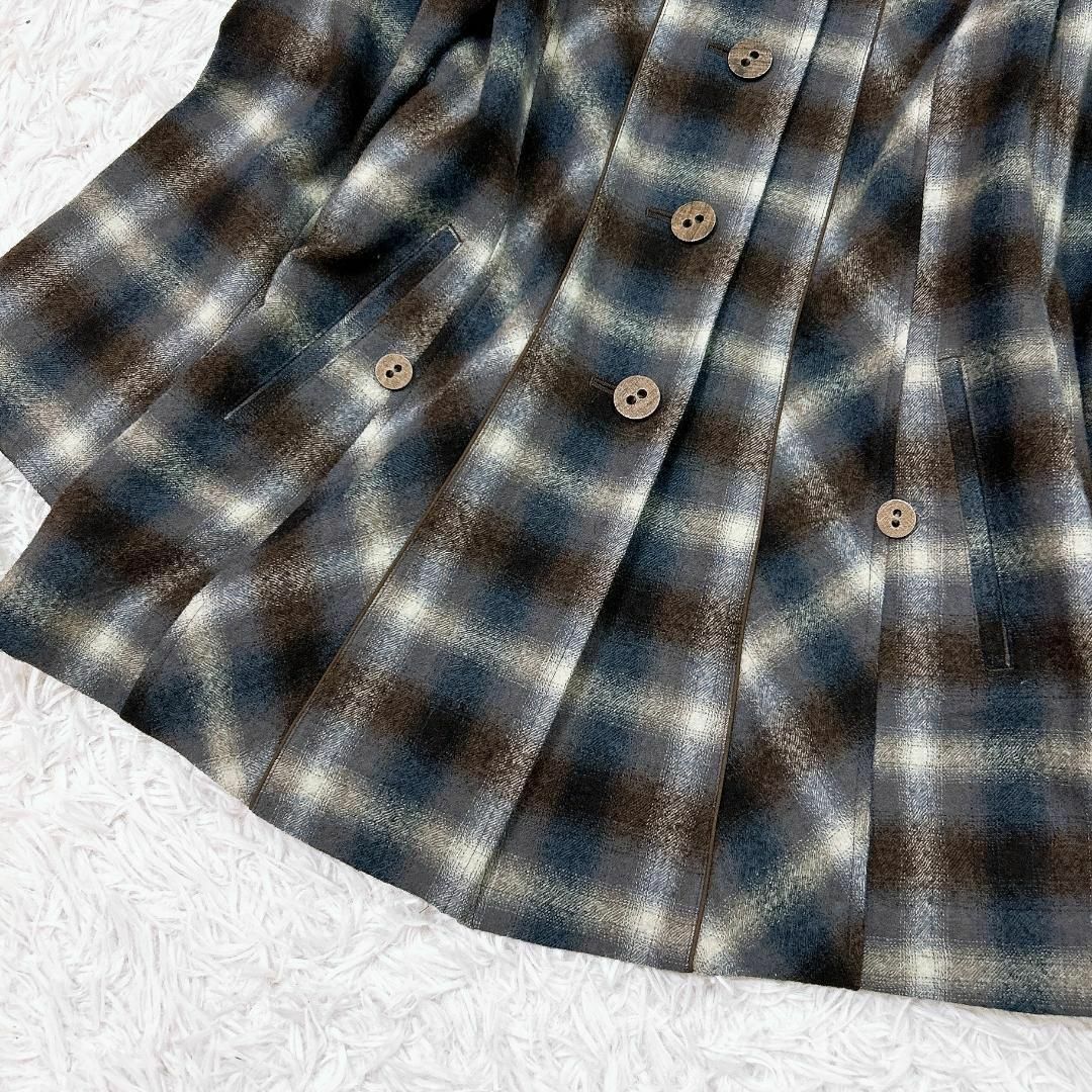 ■大きいサイズ✨Meunier チェックシャツ 薄手ウールジャケット 42 レディースのジャケット/アウター(その他)の商品写真