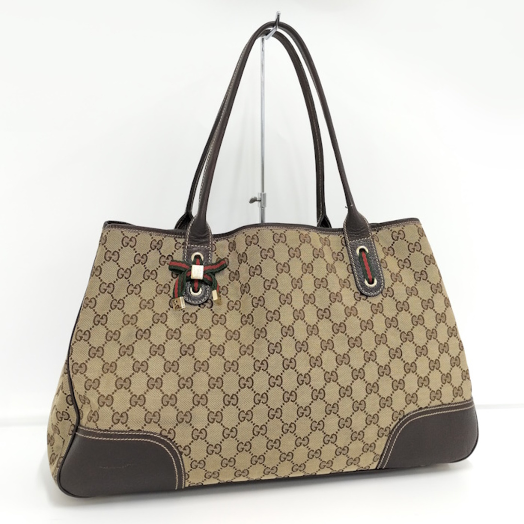 Gucci(グッチ)のGUCCI プリンシー トートバッグ GGキャンバス レザー ベージュ ブラウン レディースのバッグ(トートバッグ)の商品写真