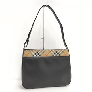 バーバリー(BURBERRY)のBURBERRY ワンショルダーバッグ ノバチェック レザー ブラック ベージュ(ショルダーバッグ)