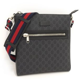 グッチ(Gucci)のGUCCI ショルダーバッグ GGスプリーム PVC レザー グレー(ショルダーバッグ)