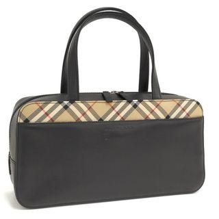 バーバリー(BURBERRY)のBURBERRY ハンドバッグ 手提げ レザー ノバチェック ブラック(ハンドバッグ)