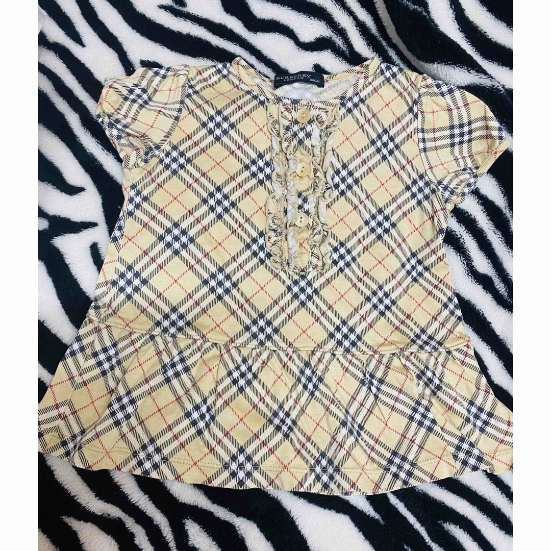 BURBERRY(バーバリー)の バーバリー　半袖　トップス　Tシャツ　チュニック　80 美品 キッズ/ベビー/マタニティのベビー服(~85cm)(Ｔシャツ)の商品写真