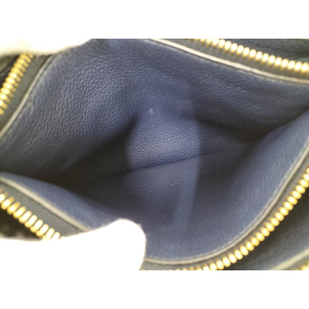 PRADA - PRADA ショルダーバッグ ダブルジップ レザー ネイビー PRADA - PRADA ショルダーバッグ ダブルジップ レザー ネイビー
