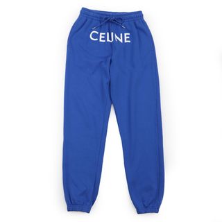 セリーヌ(celine)のセリーヌ ロゴ スウェット パンツ レディース サイズ S 白 青 ホワイト ブルー CELINE(カジュアルパンツ)