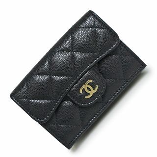 シャネル(CHANEL)のシャネル マトラッセ クラシック スモール フラップ ウォレット コンパクト 三つ折り財布 キャビアスキン レザー ブラック 黒 ゴールド金具 AP0230 箱付 CHANEL（新品・未使用品）(財布)