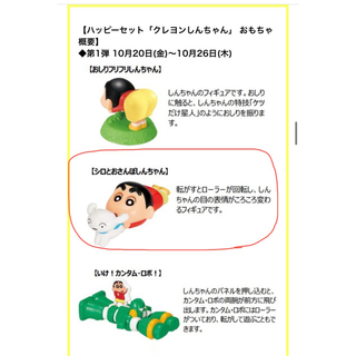 マクドナルド - クレヨンしんちゃん　ハッピーセット　「シロとお散歩しんちゃん」