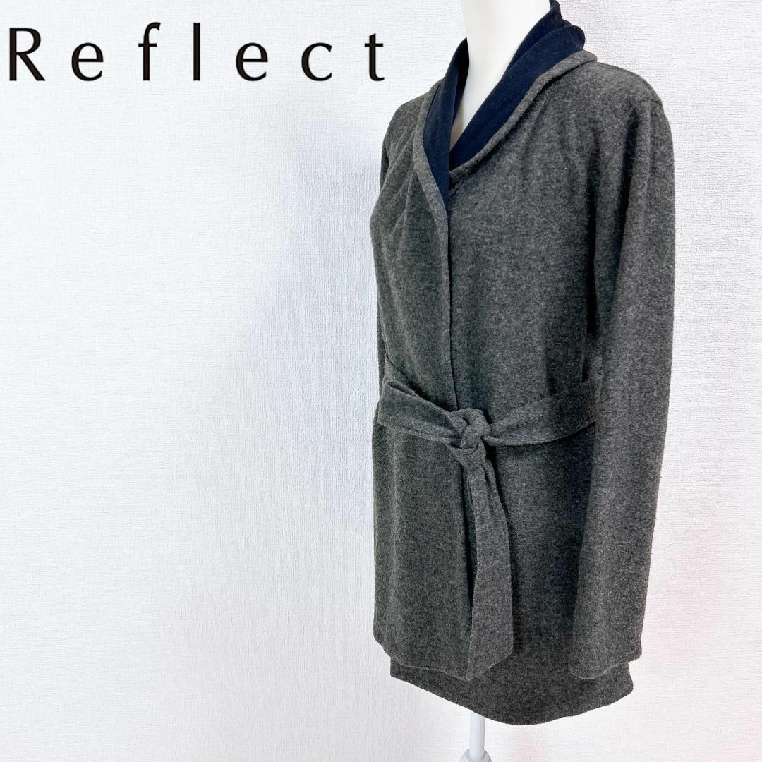 ReFLEcT(リフレクト)の■Reflect アンゴラ混 羊毛 ガウンコート ロングコート グレー レディースのジャケット/アウター(その他)の商品写真