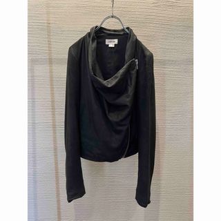 ヘルムートラング(HELMUT LANG)の00s HELMUT LANG ヘルムートラング　ドレープ　レザージャケット(ライダースジャケット)