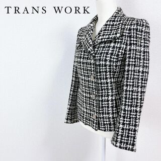 TRANS WORK - ■TRANS WORKトランスワーク ウールツイードジャケット ハイネック 40