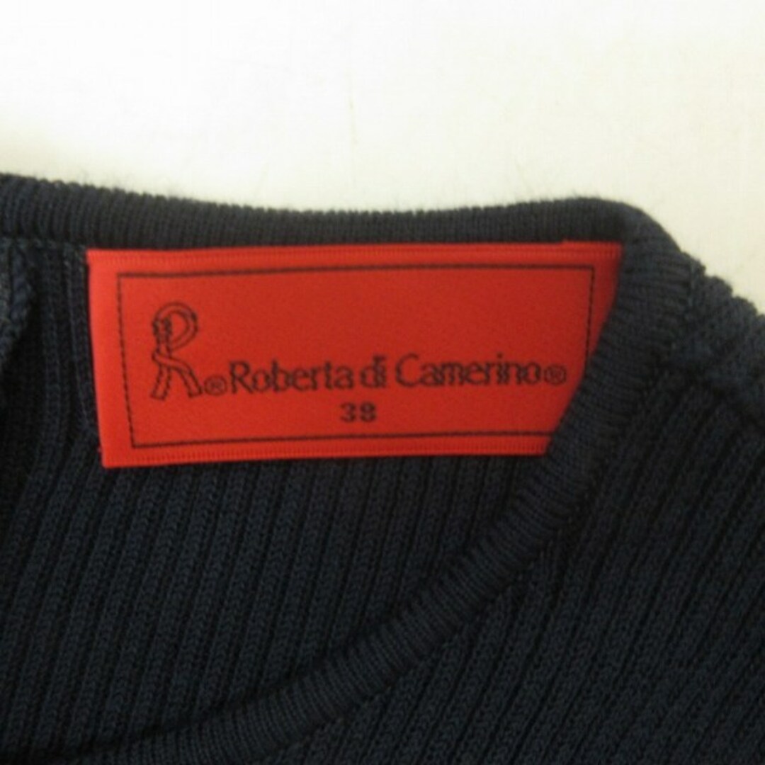 ROBERTA DI CAMERINO(ロベルタディカメリーノ)のロベルタディカメリーノ 美品 ニットワンピース 紺 緑系 38 約M STK レディースのワンピース(ロングワンピース/マキシワンピース)の商品写真
