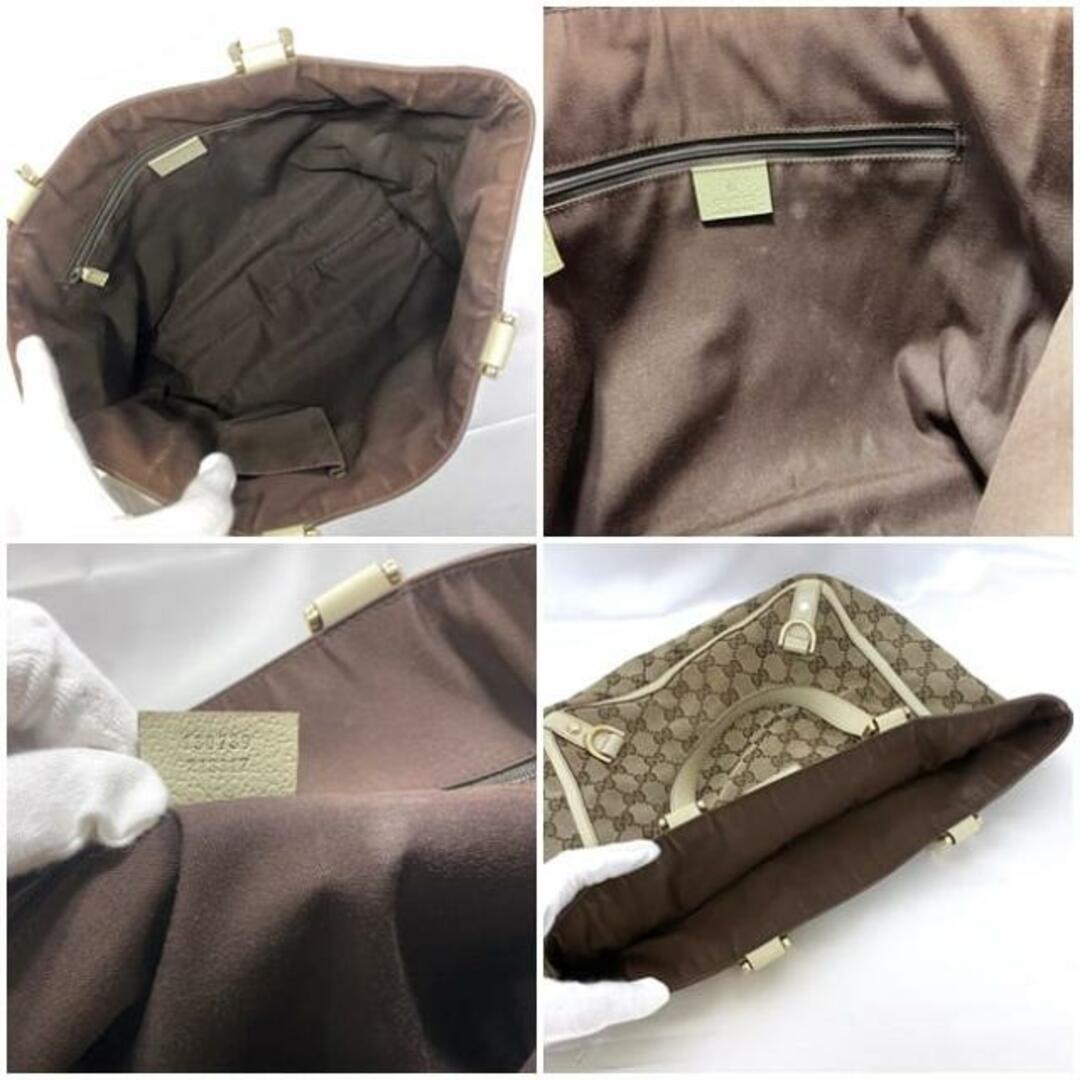 GUCCI - グッチ トートバッグ ベージュ ホワイト 130739 GG GUCCI - グッチ トートバッグ ベージュ ホワイト 130739 GG