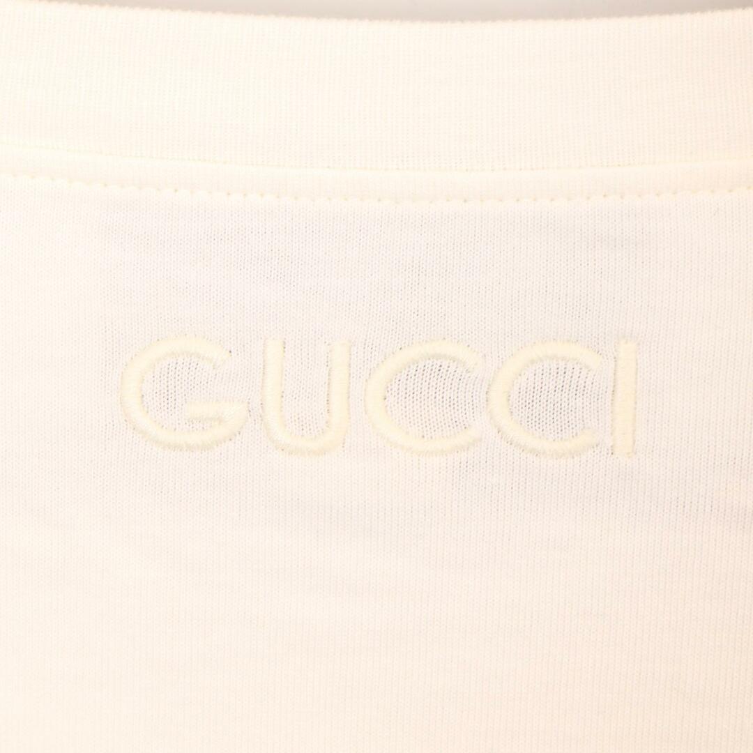 Gucci(グッチ)のグッチ 768441 ﾎﾜｲﾄ ｳｪﾌﾞ ｽﾄﾗｲﾌﾟ付き ｺｯﾄﾝｼﾞｬｰｼﾞｰ Tｼｬﾂ XS メンズのトップス(その他)の商品写真