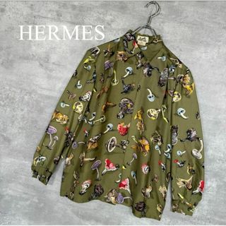 Hermes - 『HERMES』エルメス (38) 総柄長袖シャツブラウス