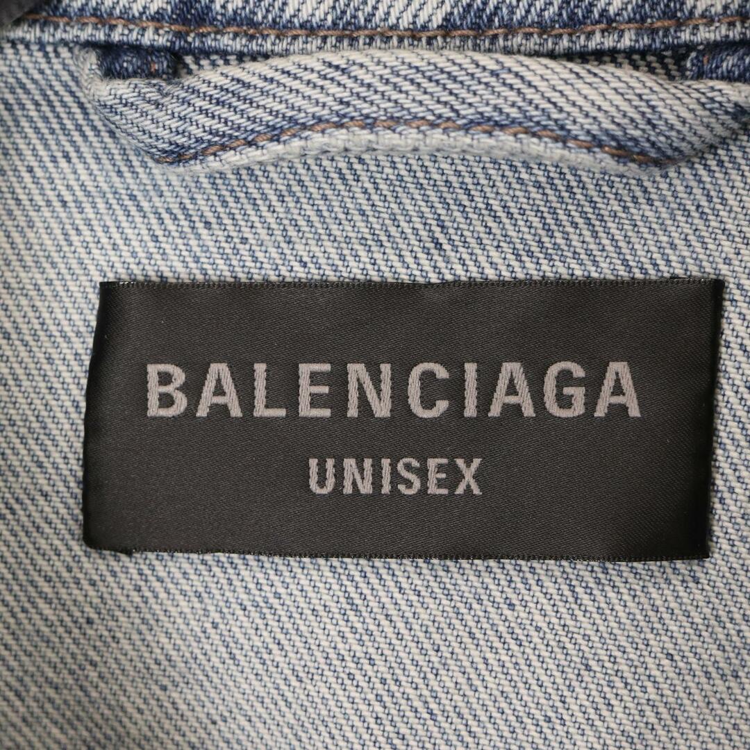 Balenciaga(バレンシアガ)のバレンシアガ 23SS ブルー 767949 Large Fit  スリーブロゴデニムジャケット M メンズのジャケット/アウター(その他)の商品写真