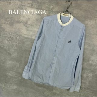 バレンシアガ(Balenciaga)の『BALENCIAGA』バレンシアガ (XS) ストライプノーカラーシャツ(シャツ/ブラウス(長袖/七分))