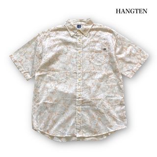 ハンテン(HANG TEN)の【HANGTEN】ハンテン サーフトリック足跡ロゴ 総柄半袖シャツ 刺繍ロゴ(シャツ)