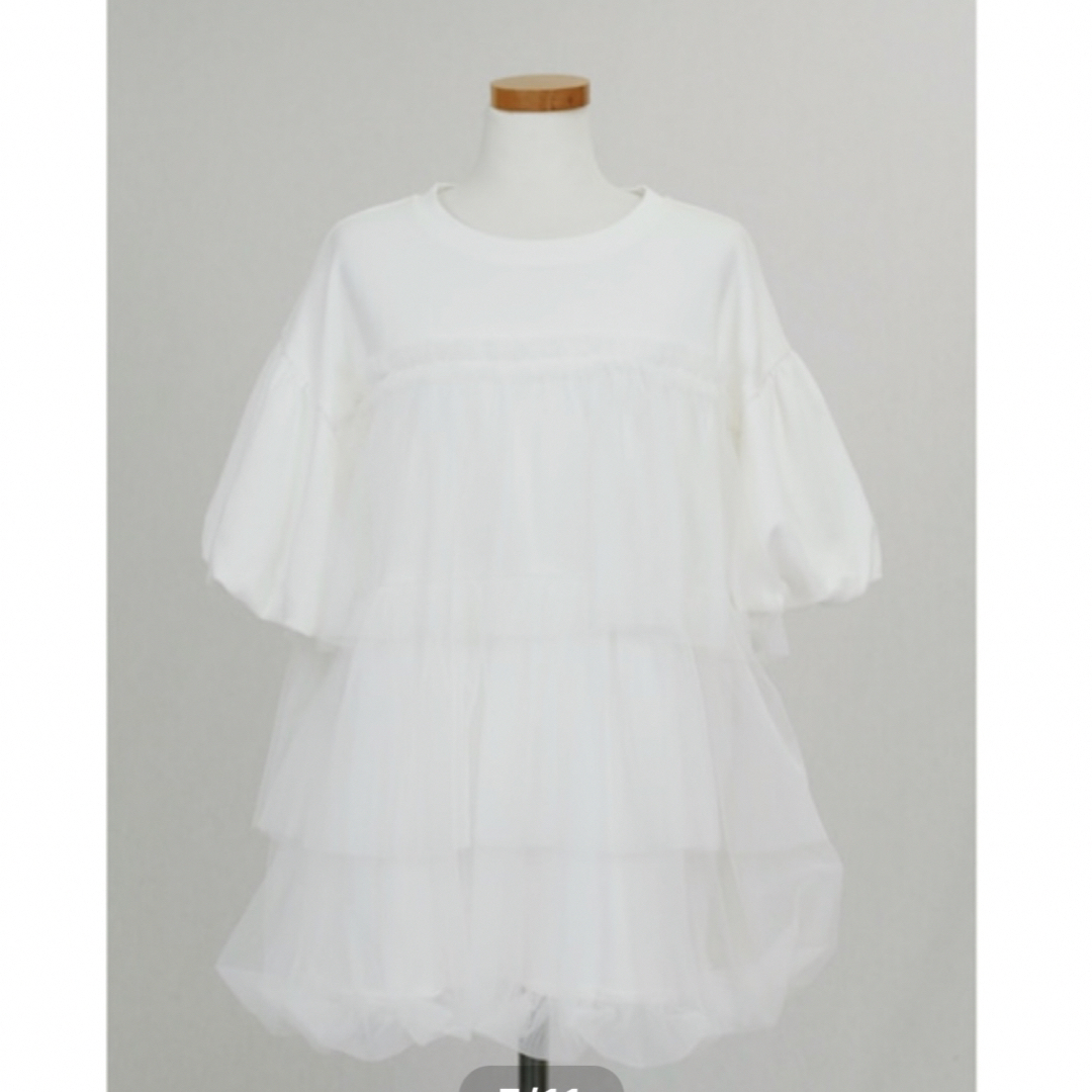 Three tier volume tulle tops  bebeodべベッド レディースのトップス(シャツ/ブラウス(半袖/袖なし))の商品写真