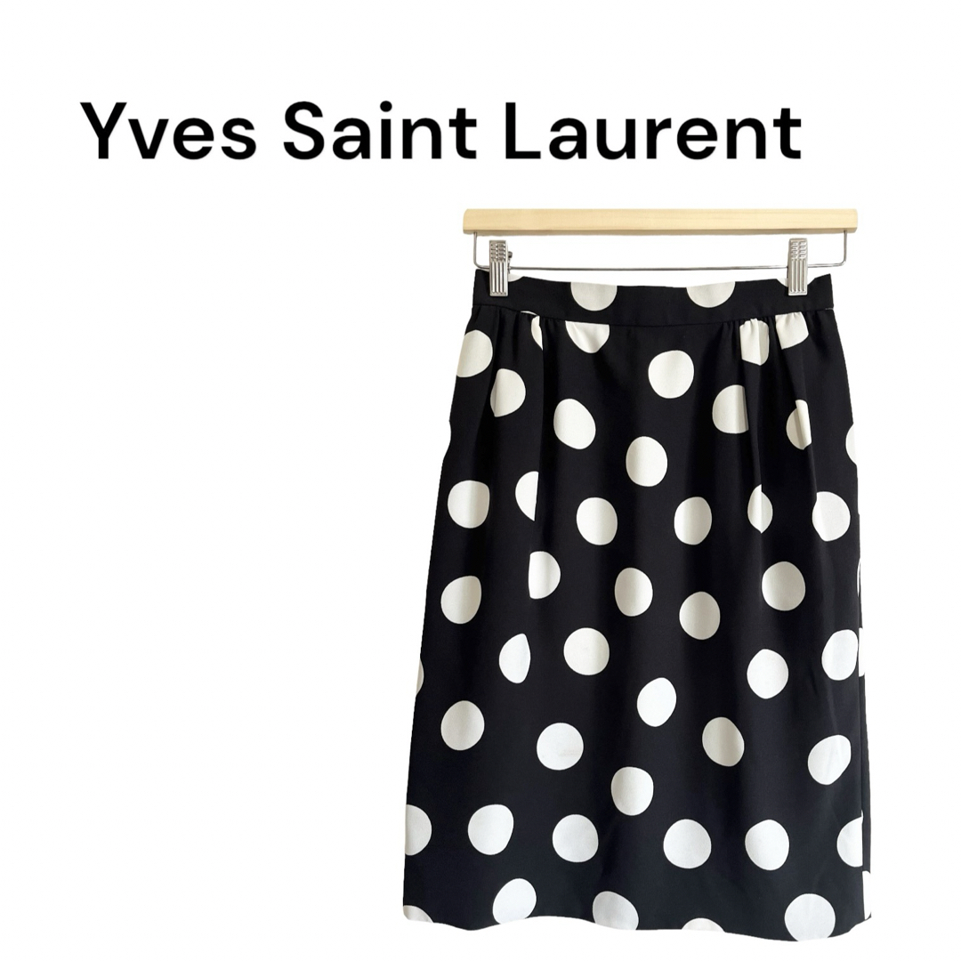 Yves Saint Laurent(イヴサンローラン)のYves Saint Laurent  イヴサンローラン ドット スカート レディースのスカート(ひざ丈スカート)の商品写真