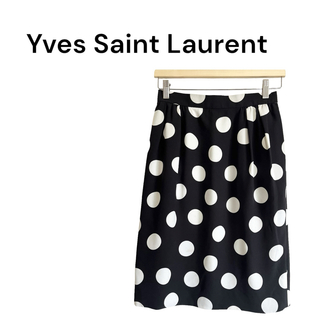イヴサンローラン(Yves Saint Laurent)のYves Saint Laurent  イヴサンローラン ドット スカート(ひざ丈スカート)