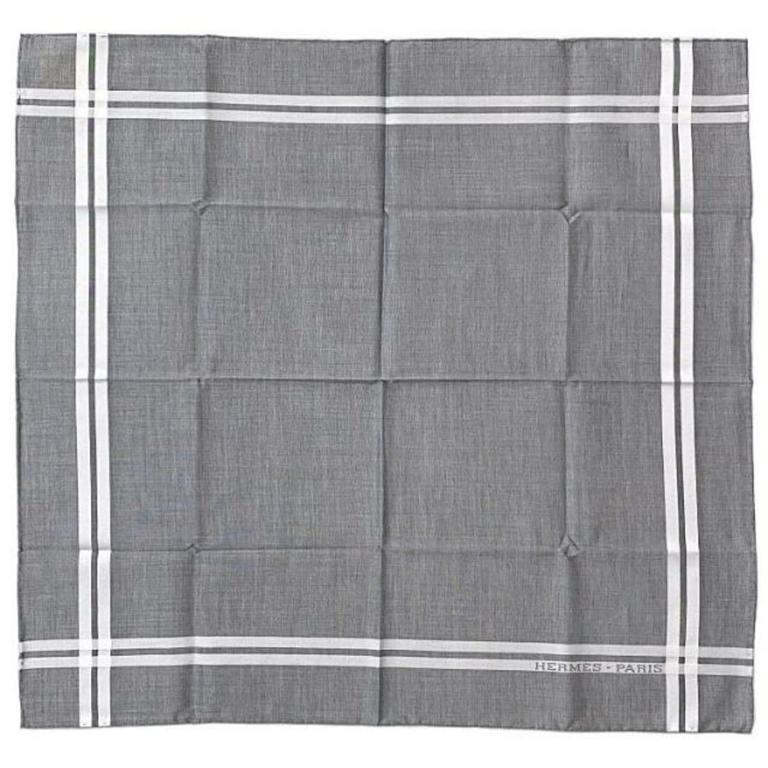HERMES - エルメス ハンカチ グレー ホワイト タグ付き 未使用 HERMES - エルメス ハンカチ グレー ホワイト タグ付き 未使用
